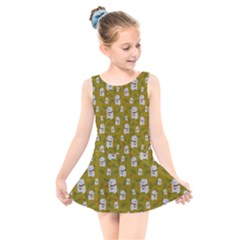 Super Lucky Cat Scaled Kids  Skater Dress Swimsuit by GeekLover