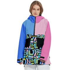 Back Side Women s Pullover Zip Ski And Snowboard Waterproof Breathable Jacket by Givinglala