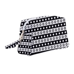 Black And White Circles Pattern Wristlet Pouch Bag (medium) by ytdream