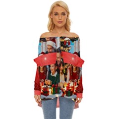 The Christmas Collection Off Shoulder Chiffon Pocket Shirt by favoritechios