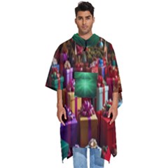 Merry Christmas Men s Hooded Rain Ponchos by favoritechios