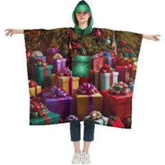 Merry Christmas Women s Hooded Rain Ponchos by favoritechios