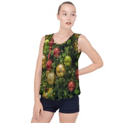 Christmas Tree Ornament Deco Bubble Hem Chiffon Tank Top by Apenda