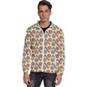 Colorful Bitcoin Pattern Men s High Neck Windbreaker View1