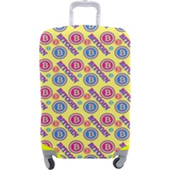 Colorful Bitcoin Pattern Luggage Cover (large) by ExtraAwesomeSauce