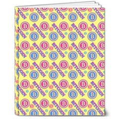 Colorful Bitcoin Pattern 8  X 10  Hardcover Notebook by ExtraAwesomeSauce