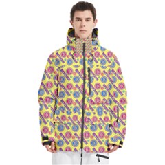 Colorful Bitcoin Pattern Men s Multi Pockets Zip Ski And Snowboard Waterproof Breathable Jacket by ExtraAwesomeSauce