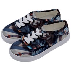 Demon Samurai Kids  Classic Low Top Sneakers by AwesomeSauce