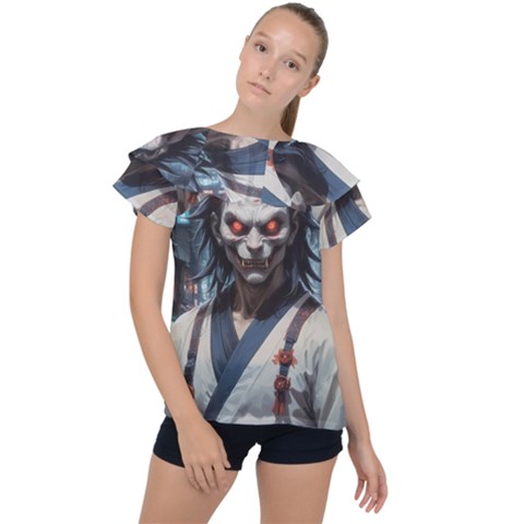 Demon Samurai Ruffle Collar Chiffon Blouse by AwesomeSauce