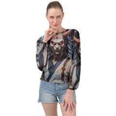 Demon Samurai Banded Bottom Chiffon Top by AwesomeSauce