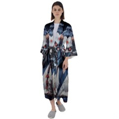 Demon Samurai Maxi Satin Kimono by AwesomeSauce