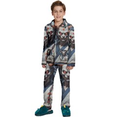 Demon Samurai Kids  Long Sleeve Velvet Pajamas Set by AwesomeSauce