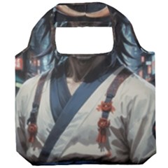 Demon Samurai Foldable Grocery Recycle Bag by AwesomeSauce