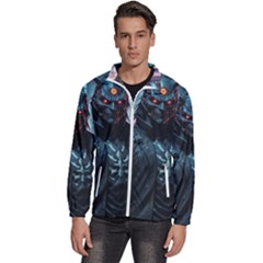 Cyberpunk Demon Samurai Men s High Neck Windbreaker by AwesomeSauce