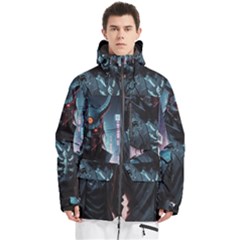 Cyberpunk Demon Samurai Men s Multi Pockets Zip Ski And Snowboard Waterproof Breathable Jacket by AwesomeSauce