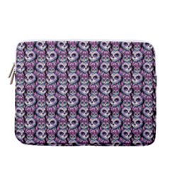 Sugar Skull Cat Pattern 14  Vertical Laptop Sleeve Case With Pocket by ExtraAwesomeSauce