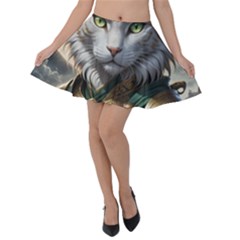 Epic Armored Cat Warrior Velvet Skater Skirt by ExtraAwesomeSauce