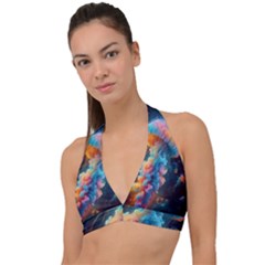 Cosmic Jellyfish Artwork Halter Plunge Bikini Top by ExtraAwesomeSauce