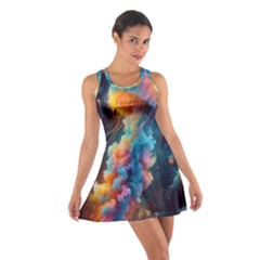 Cosmic Jellyfish Artwork Cotton Racerback Dress by ExtraAwesomeSauce