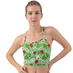 Strawberries Pattern Seamless Mini Tank Bikini Top by Posterlux