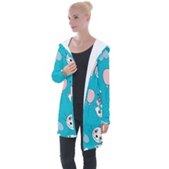 Birtay Cats Bunnies, Koteto Longline Hooded Cardigan by kyorashop23