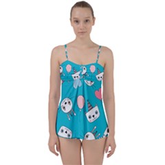 Birtay Cats Bunnies, Koteto Babydoll Tankini Set by kyorashop23