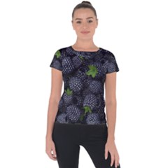 Blackberry Fruit, Fruit Short Sleeve Sports Top  by kyorashop23