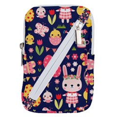 Bunny - Easter Pattern Belt Pouch Bag (small) by kyorashop23