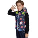 Colorful Funny Christmas Pattern Kids  Stylish Hooded Puffer Vest View2