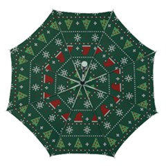 Beautiful Knitted Christmas Pattern Automatic Folding Umbrella With Case (medium) by Ket1n9