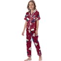 Flat Design Christmas Pattern Collection Art Kids  Satin Short Sleeve Pajamas Set View1