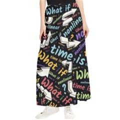 Time Nonlinear Curved Linear Maxi Chiffon Skirt by Paksenen