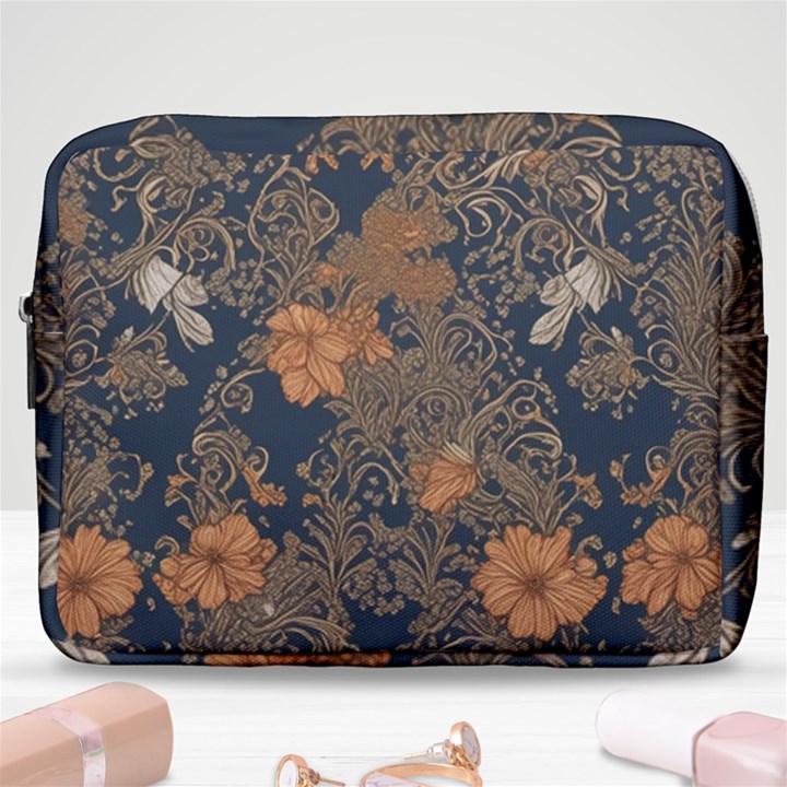 Seamless Pattern Patterns Leaves Vintage Make Up Pouch (Large)