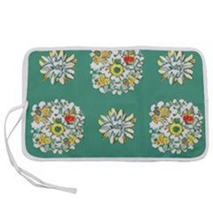 Retro 1960s Flowers Pattern 2 Pen Storage Case (m) by violetheavensky