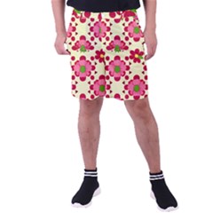 Retro 1960s Flowers Pattern 4 Men s Pocket Shorts by violetheavensky