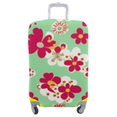 Retro 1960s Flowers Pattern Luggage Cover (medium) by violetheavensky