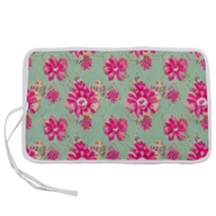 Retro 1880s Flowers Pattern 11 Pen Storage Case (m) by violetheavensky