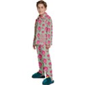 Retro 1880s Flowers Pattern 11 Kids  Long Sleeve Velvet Pajamas Set View2