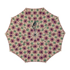 Retro 1880s Flowers Pattern 10 Automatic Folding Umbrella With Case (large) by violetheavensky