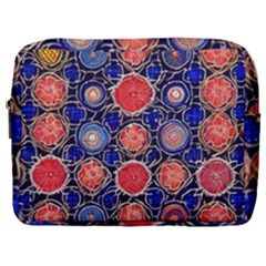 Retro Geometric Shapes And Flowers 3 Make Up Pouch (large) by violetheavensky