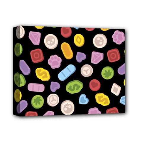 Ecstasy Pills Pattern Deluxe Canvas 14  X 11  (stretched) by Valentinaart