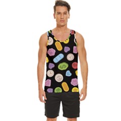 Ecstasy Pills Pattern Men s Wide Collar Tank Top by Valentinaart