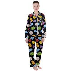 Ecstasy Pills Pattern Women s Long Sleeve Satin Pajamas Set	 by Valentinaart