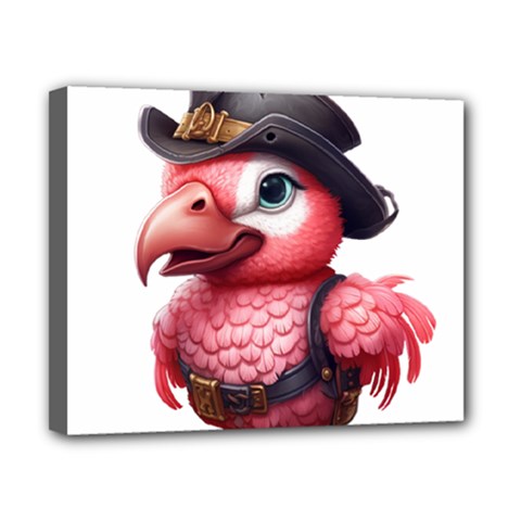 Kawaii Pink Parrot Pirate Canvas 10  X 8  (stretched) by KawaiiArtStyle