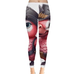 Kawaii Pink Parrot Pirate Everyday Leggings  by KawaiiArtStyle