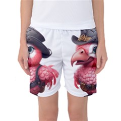 Kawaii Pink Parrot Pirate Women s Basketball Shorts by KawaiiArtStyle