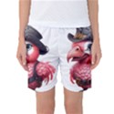 Kawaii Pink Parrot Pirate Women s Basketball Shorts View1