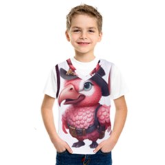 Kawaii Pink Parrot Pirate Kids  Basketball Tank Top by KawaiiArtStyle