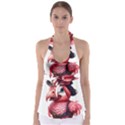 Kawaii Pink Parrot Pirate Tie Back Tankini Top View1