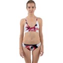 Kawaii Pink Parrot Pirate Wrap Around Bikini Set View1